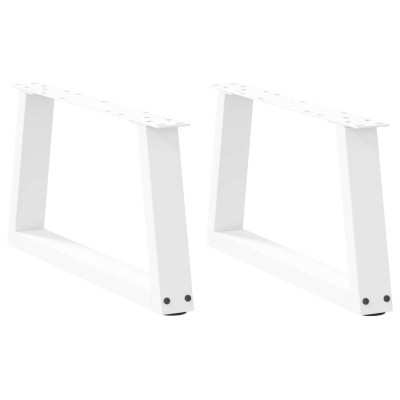 Patas para mesa de comedor forma V 2 uds blanco 70x(30-31,3) cm
