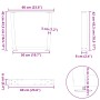 Patas para mesa de comedor forma V 2 uds blanco 60x(42-43,3) cm