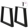 Patas para mesa de comedor forma V 2 uds negro 70x(42-43,3) cm