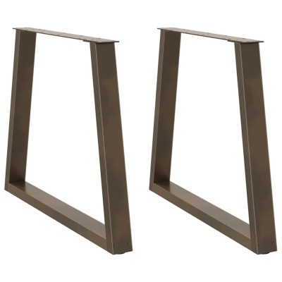 Patas para mesa de comedor en forma de V 2 uds acero natural