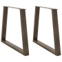 Patas para mesa de comedor en forma de V 2 uds acero natural