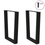 Patas para mesa de comedor forma V 2 uds negro 70x(72-73,3) cm