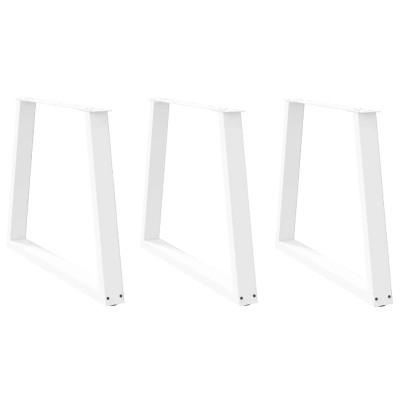 Patas para mesa de comedor en forma de V 3 uds acero blanco