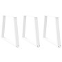 Patas para mesa de comedor en forma de V 3 uds acero blanco
