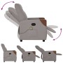Sillón de masaje reclinable de tela gris taupé