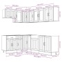 Mueble de cocina Lucca blanco 11 piezas madera contrachapada