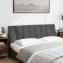 Cabecero de cama acolchado tela gris oscuro 160 cm