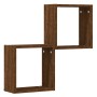 Estantes cubo de pared 2 unidades roble marrón 30x15x30 cm