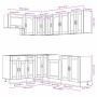 Mueble de cocina Porto negra 11 piezas madera contrachapada