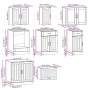 Mueble de cocina Kalmar negra 8 piezas madera contrachapada
