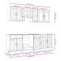 Mueble cocina Kalmar madera vieja 8 pzas madera contrachapada