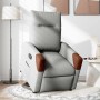 Sillón reclinable elevable de tela gris nube