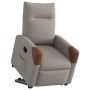 Sillón reclinable elevable tela gris taupe