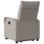 Sillón reclinable elevable tela gris taupe