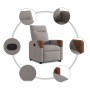 Sillón reclinable elevable tela gris taupe