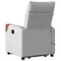 Sillón de masaje reclinable de pie de tela gris nube