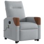 Sillón de masaje eléctrico reclinable elevable tela gris claro
