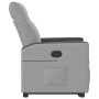 Sillón reclinable elevable de tela gris nube