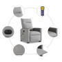 Sillón de masaje eléctrico reclinable elevable tela gris nube