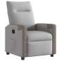 Sillón reclinable eléctrico de tela gris nube