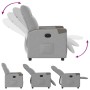Sillón reclinable eléctrico de tela gris nube