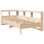 Cama con estantería sin colchón madera maciza de pino 90x200 cm