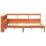 Cama con estantería sin colchón madera maciza marrón 135x190cm