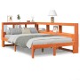 Cama con estantería sin colchón madera maciza marrón 120x200cm