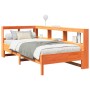 Cama con estantería sin colchón madera maciza marrón 75x190 cm
