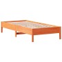 Sofá con estantería sin colchón madera maciza marrón 90x200 cm