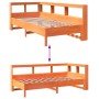 Sofá con estantería sin colchón madera maciza marrón 90x200 cm