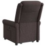 Sillón eléctrico reclinable elevable de tela marrón oscuro