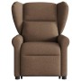 Sillón de masaje eléctrico reclinable elevable tela marrón