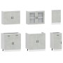Mueble cocina Kalmar gris hormigón 7 pzas madera contrachapada