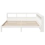 Cama con estantería sin colchón madera maciza blanca 180x200 cm