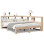 Cama con estantería sin colchón madera maciza de pino 160x200cm