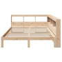 Cama con estantería sin colchón madera maciza de pino 160x200cm
