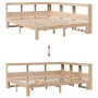 Cama con estantería sin colchón madera maciza de pino 160x200cm