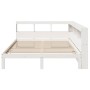 Cama con estantería sin colchón madera maciza blanca 140x190 cm