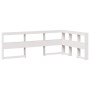Cama con estantería sin colchón madera maciza blanca 140x190 cm
