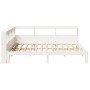 Cama con estantería sin colchón madera maciza blanca 140x190 cm
