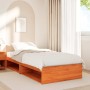 Diván con colchón marrón cera 100x200 cm madera maciza de pino