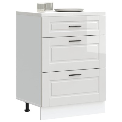 Mueble bajo de cocina Porto alto brillo blanco