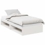 Sofá cama con colchón madera maciza de pino blanco 90x200 cm