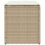 Taburetes de jardín con cojines 2 uds beige 40x40x43 cm