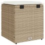 Taburetes de jardín con cojines 2 uds beige 40x40x43 cm