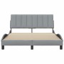 Cama sin colchón tela gris claro 140x190 cm