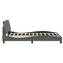 Estructura de cama sin colchón tela gris oscuro 140x200 cm