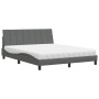 Cama con colchón de tela gris oscuro 160x200 cm