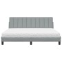 Cama con colchón de tela gris claro 180x200 cm